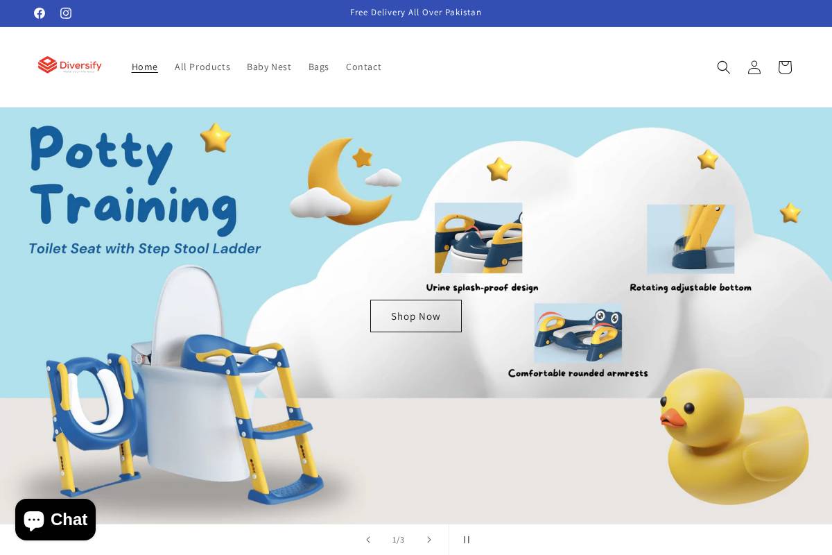 diversifystores.com homepage screenshot