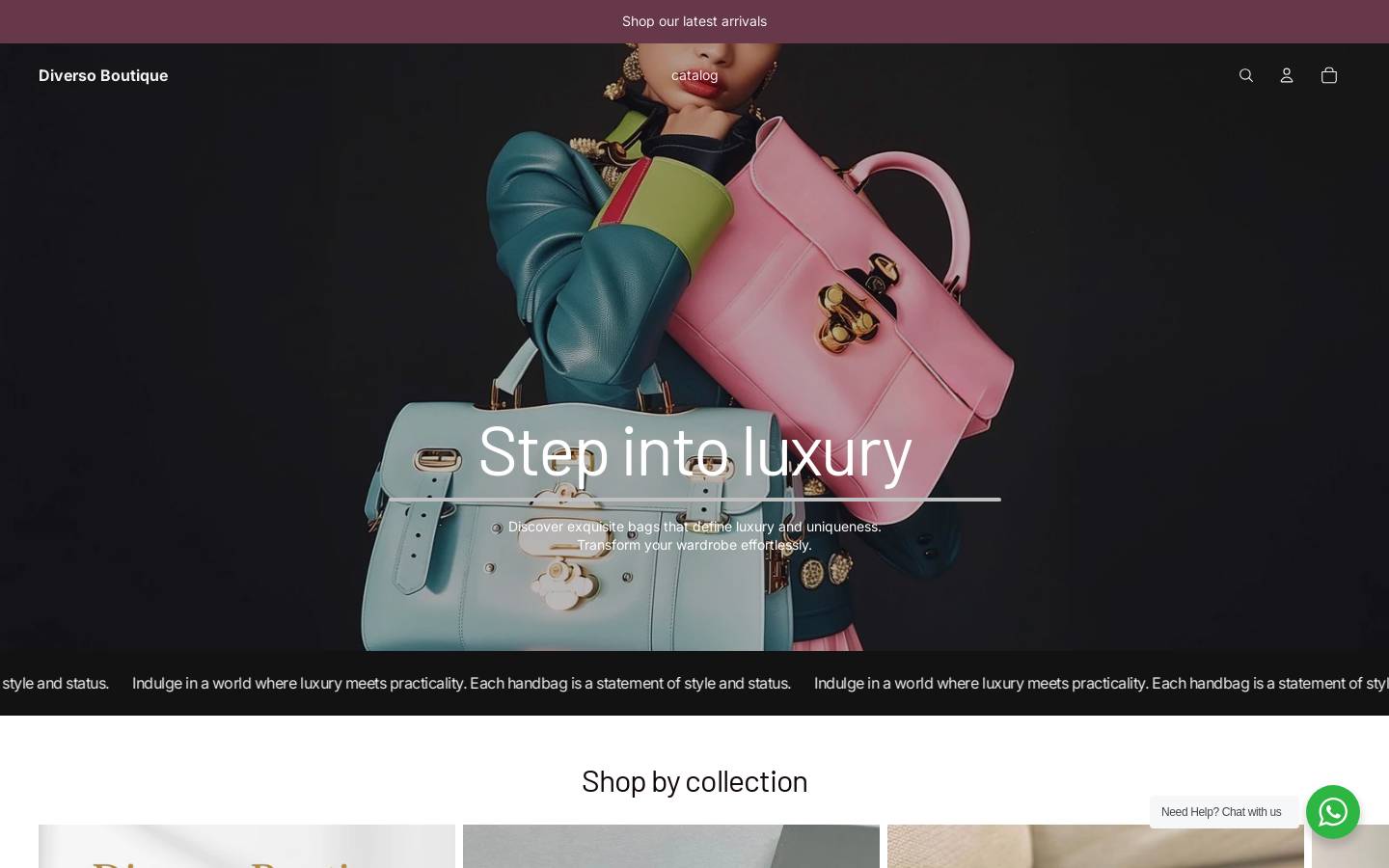 diversoboutique.com homepage screenshot