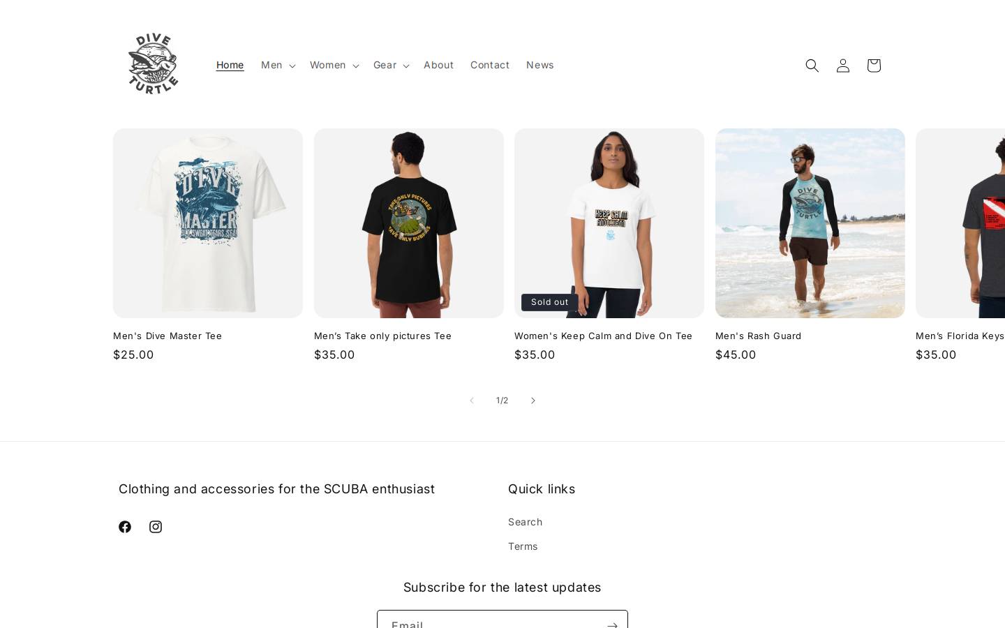 diveturtle.com homepage screenshot
