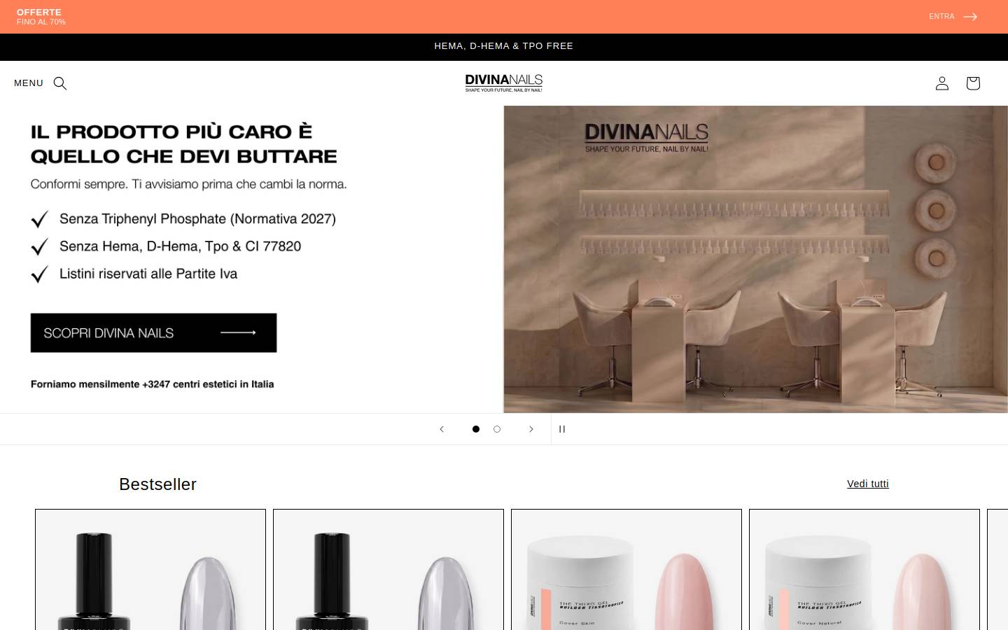 Divina Nails Store homepage screenshot