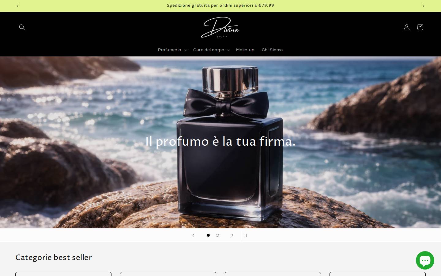 Divinashop homepage screenshot