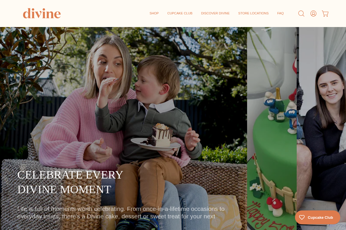 Divine homepage screenshot