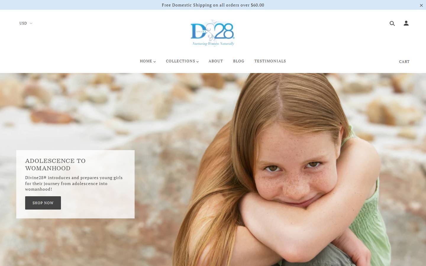 divine28.com homepage screenshot
