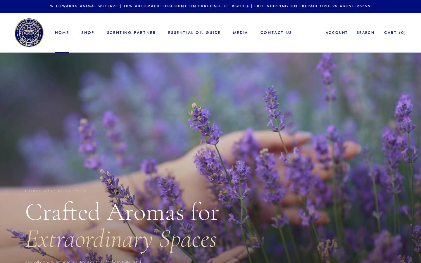 divinearoma.org homepage screenshot