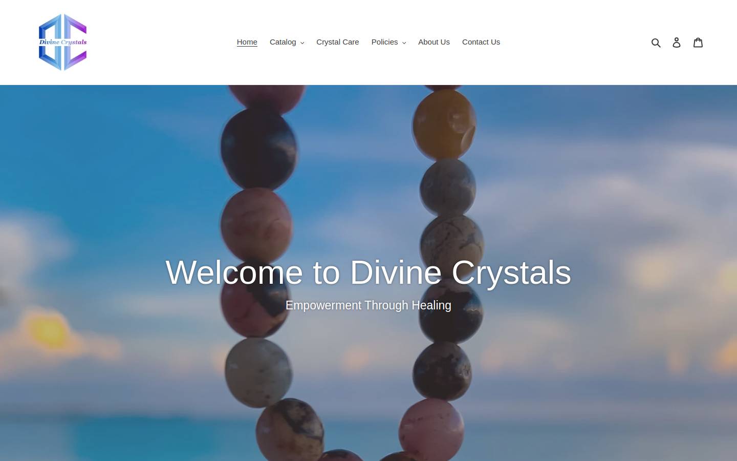 divinecrystalshealing.com homepage screenshot