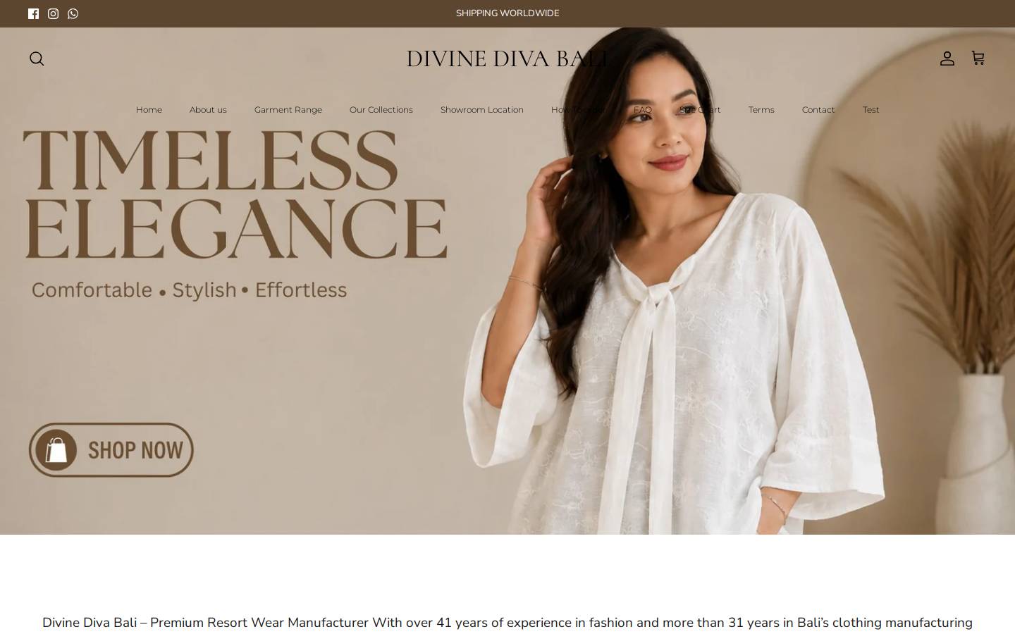 divinedivabali.com homepage screenshot