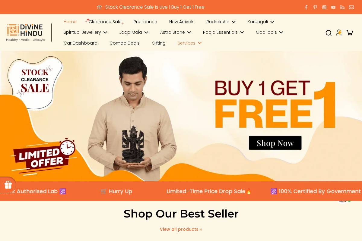 Divinehindu homepage screenshot