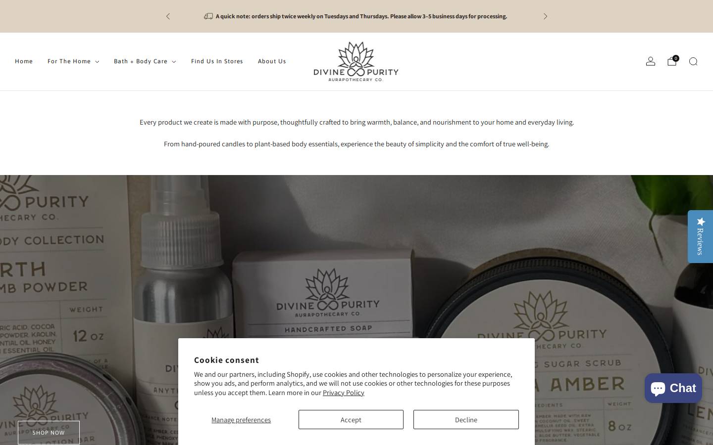 divinepurity.co homepage screenshot