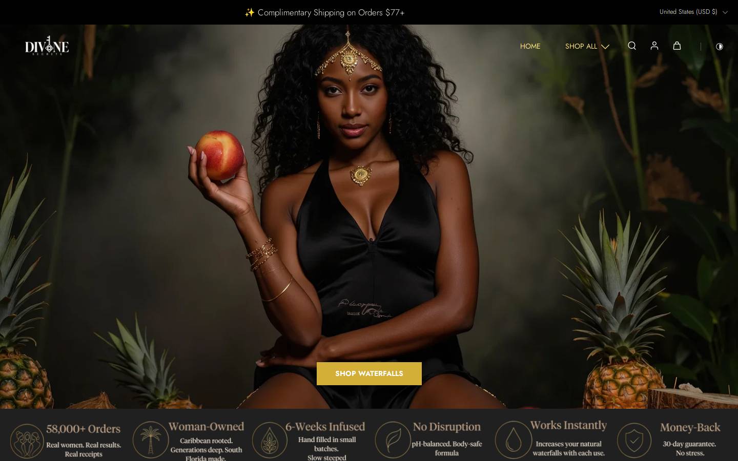 divinesecretsxoxo.com homepage screenshot
