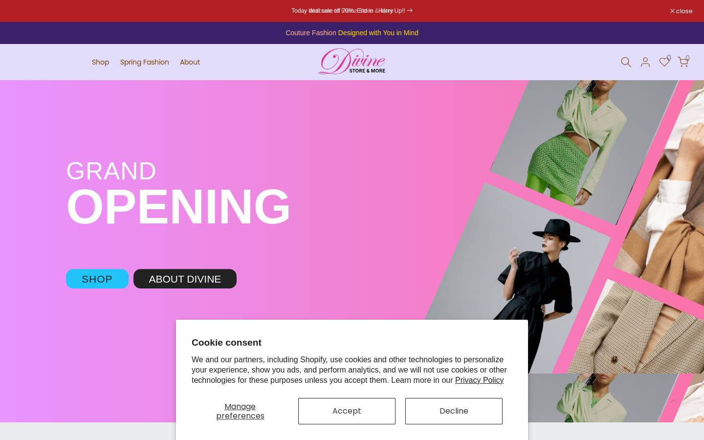 divinestoreandmore.com homepage screenshot