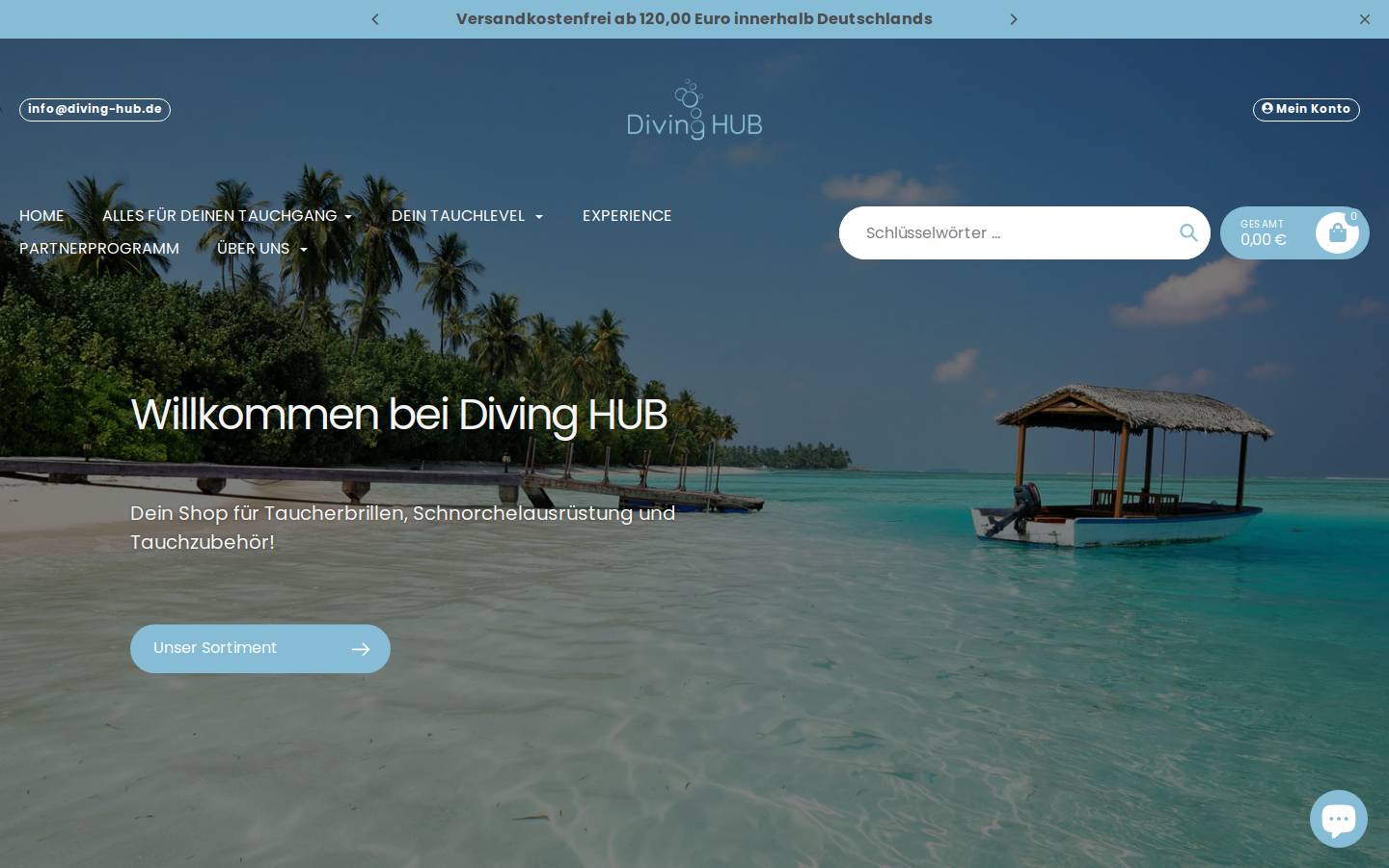diving-hub.de homepage screenshot