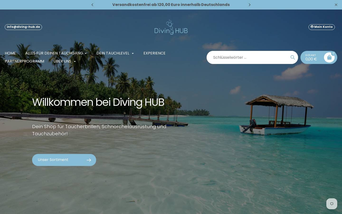 divinghub.de homepage screenshot