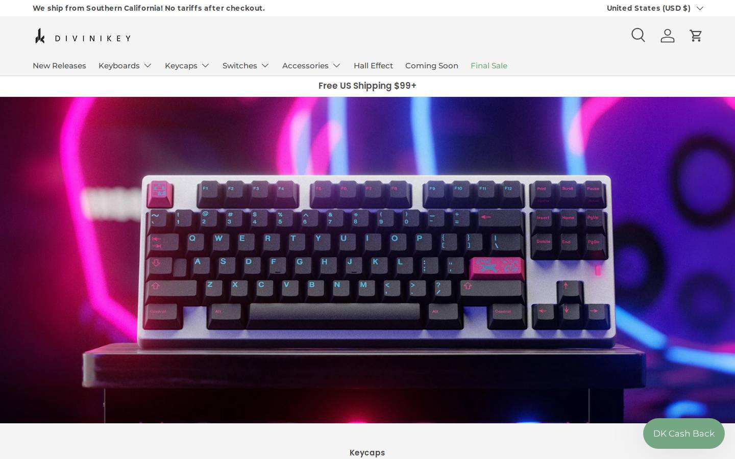 divinikey.com homepage screenshot