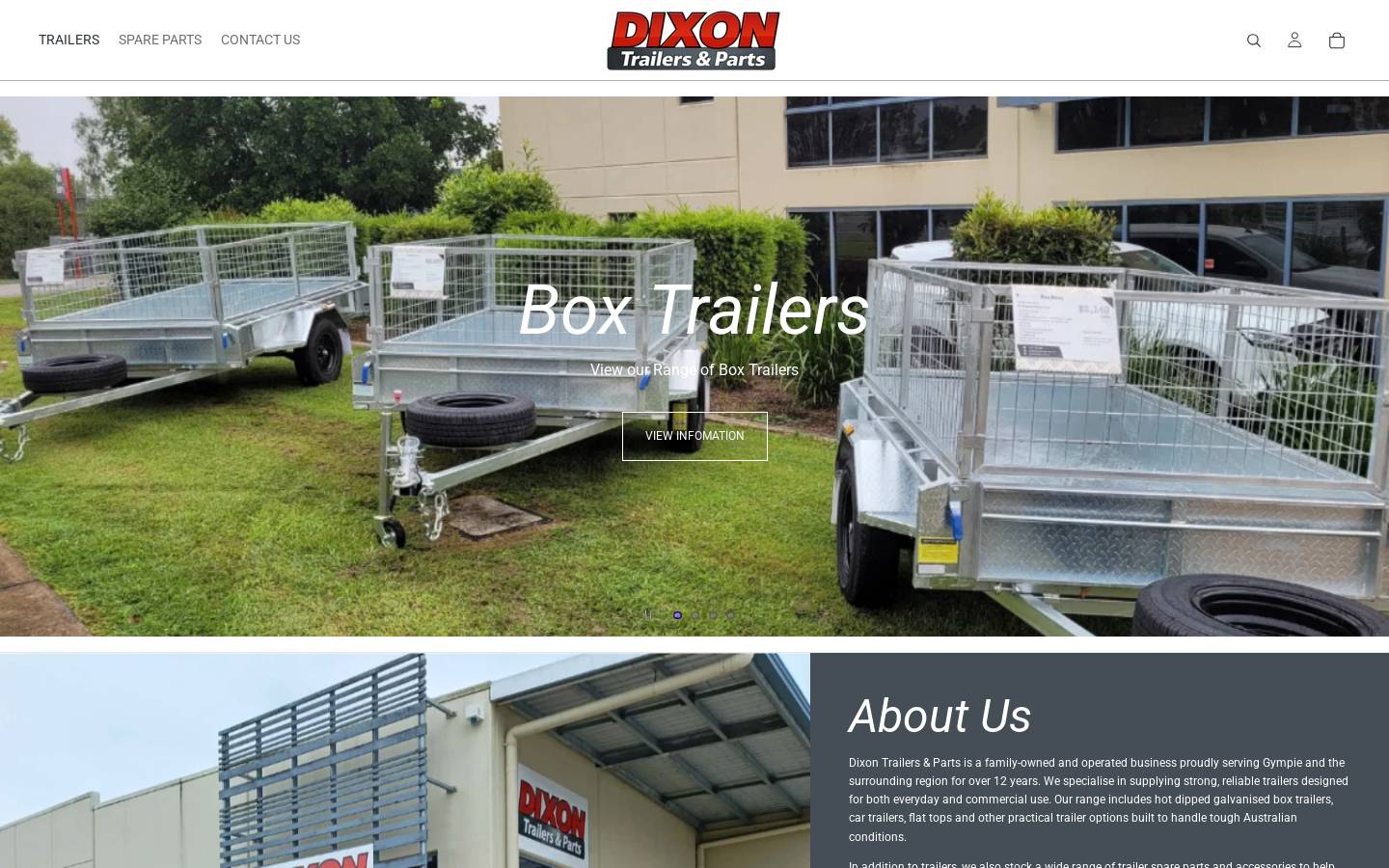 dixontrailers.com.au homepage screenshot