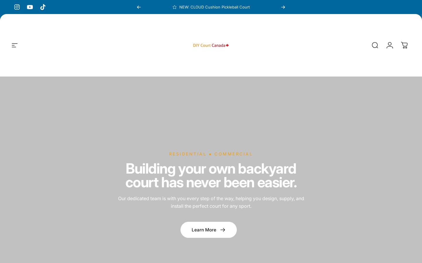 diycourt.ca homepage screenshot