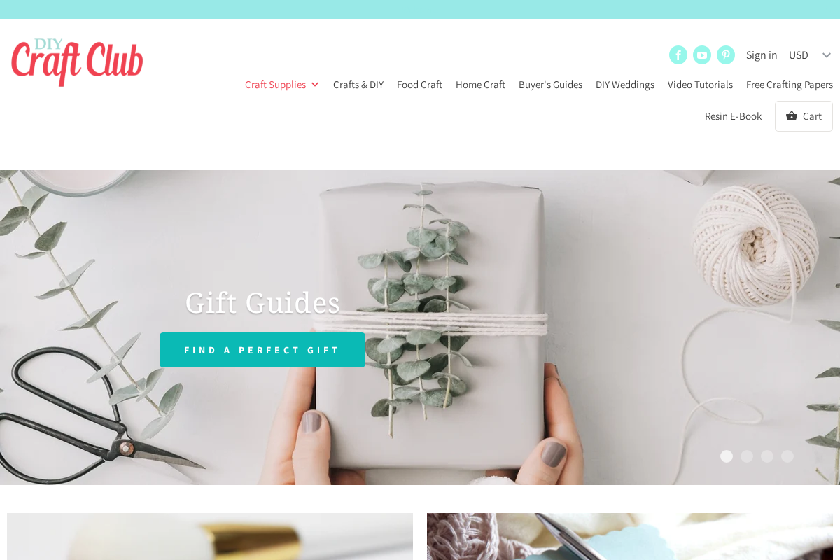 DIY Craft Club homepage screenshot