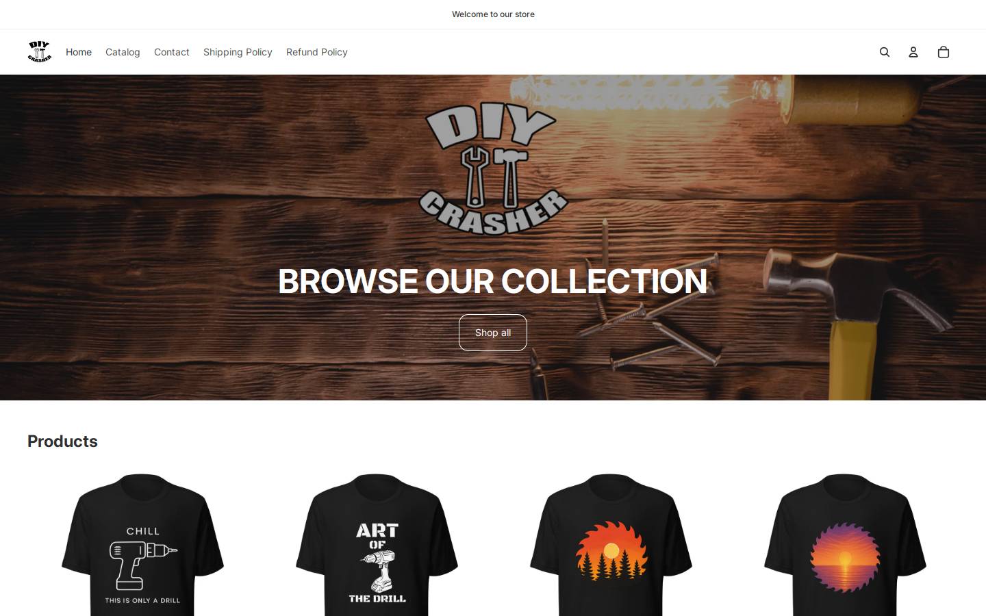 diycrasher.com homepage screenshot