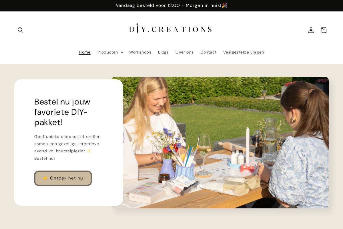 Diycreations homepage screenshot