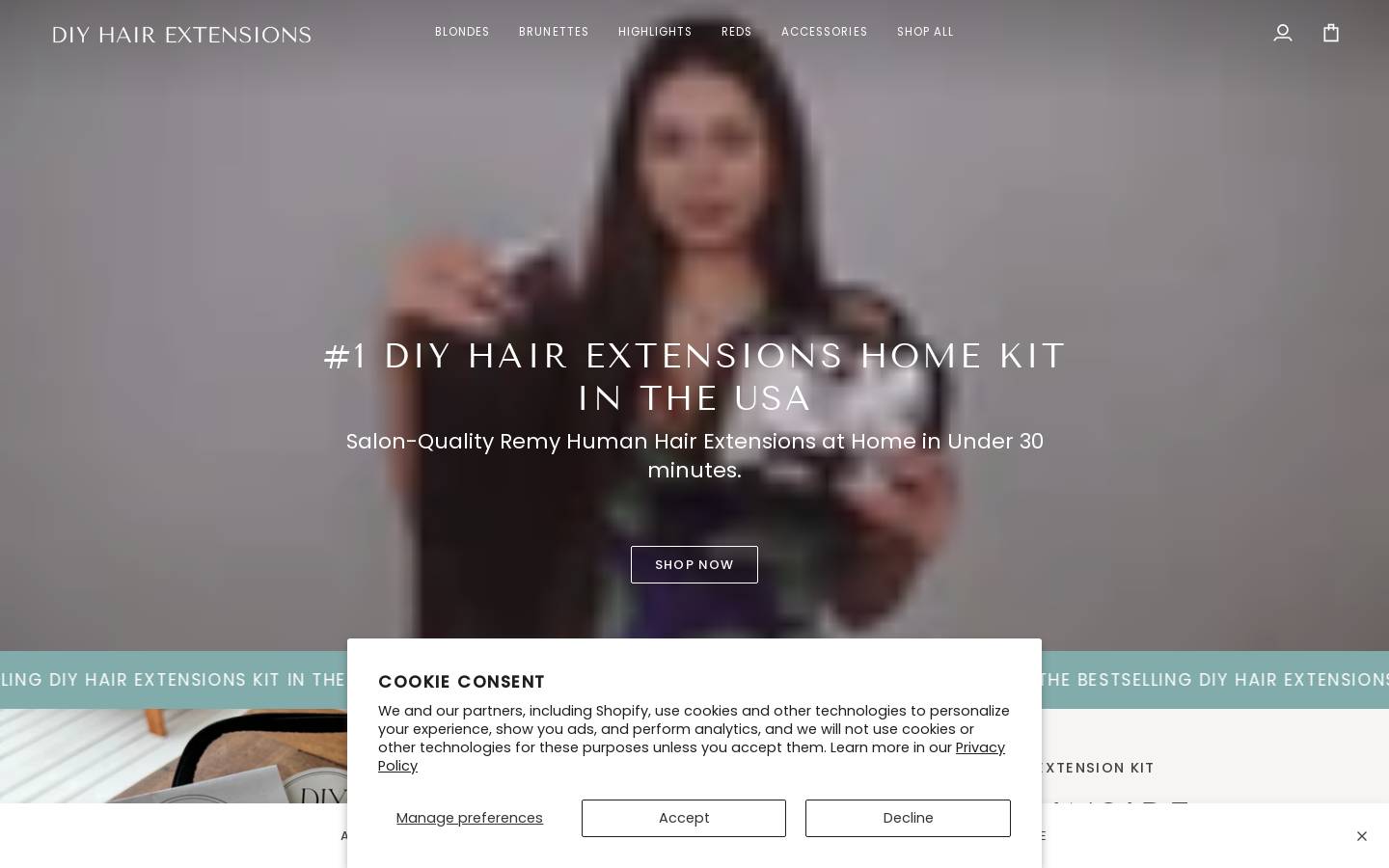 Diyhairextensions homepage screenshot