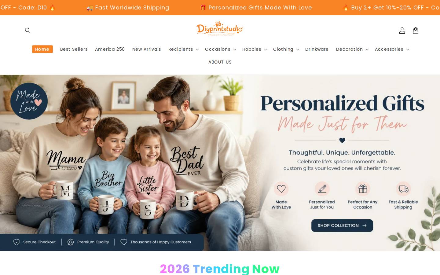 Diyprintstudio homepage screenshot