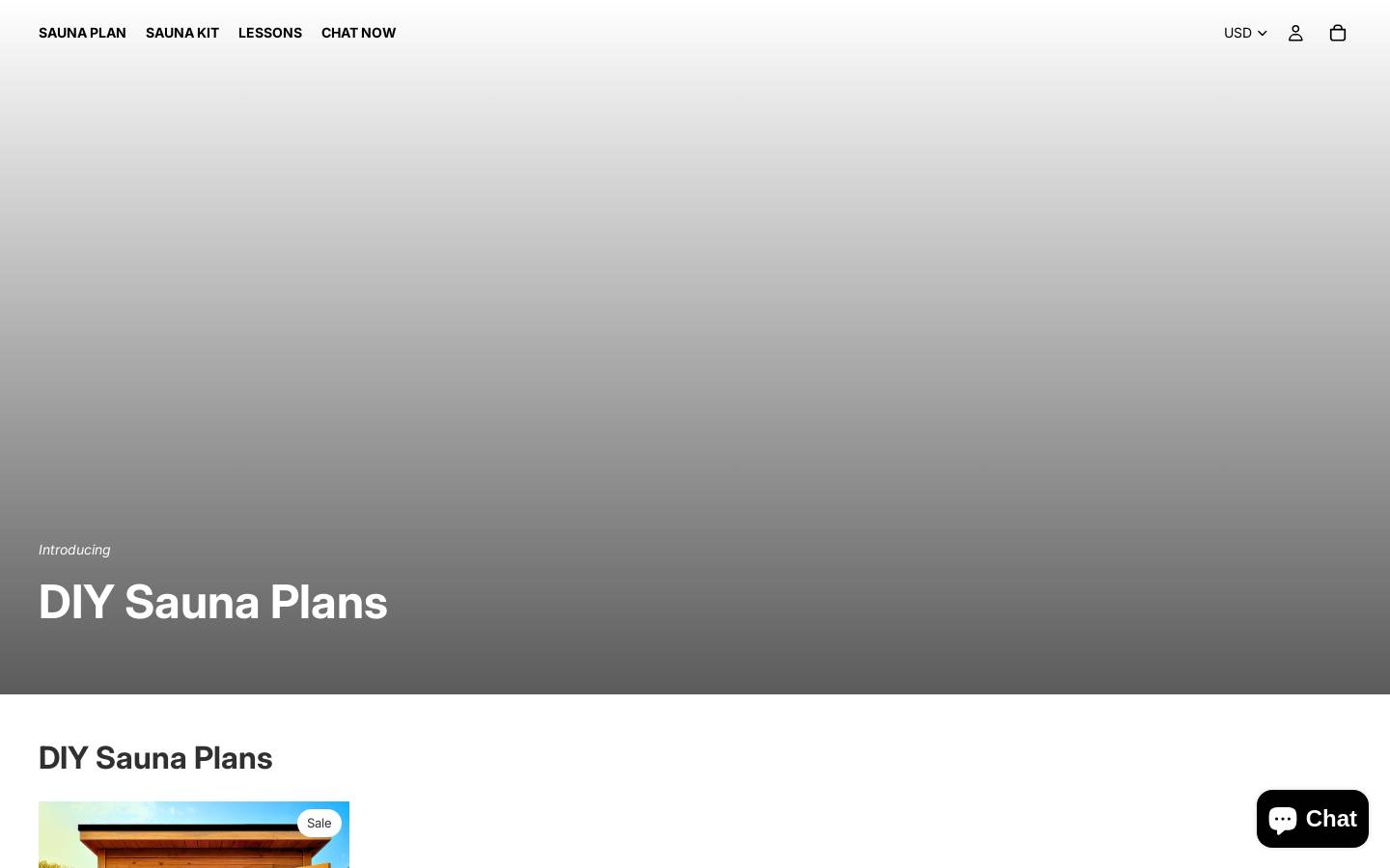 diysaunaplan.com homepage screenshot