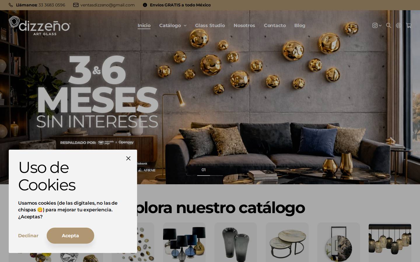 dizzeno.com homepage screenshot