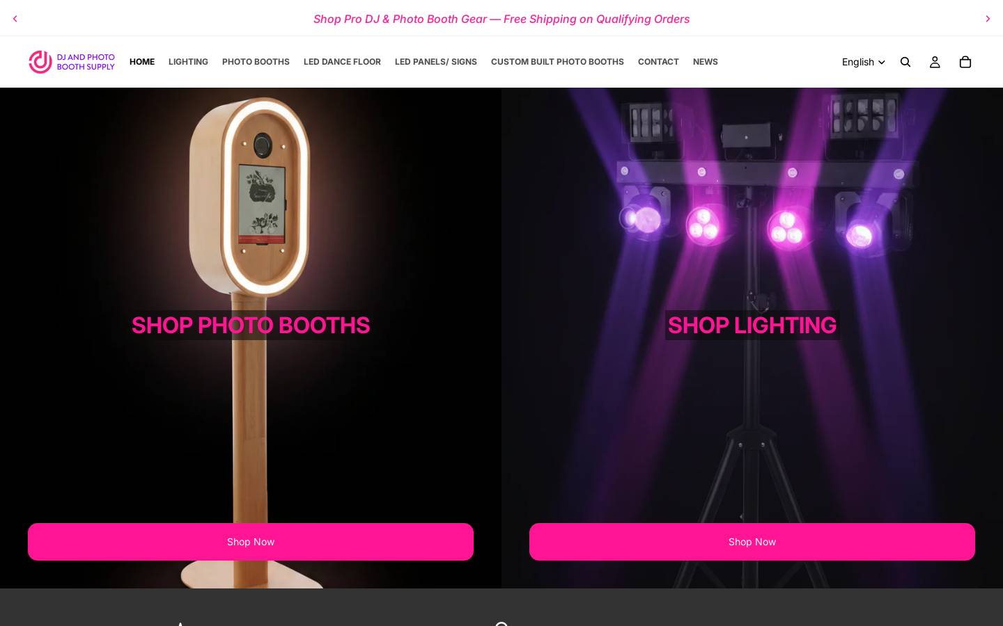 djandphotoboothsupply.com homepage screenshot