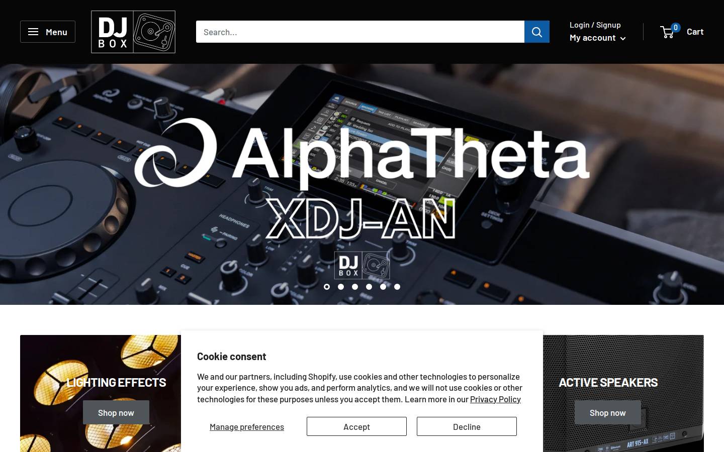 DJBox.ie homepage screenshot