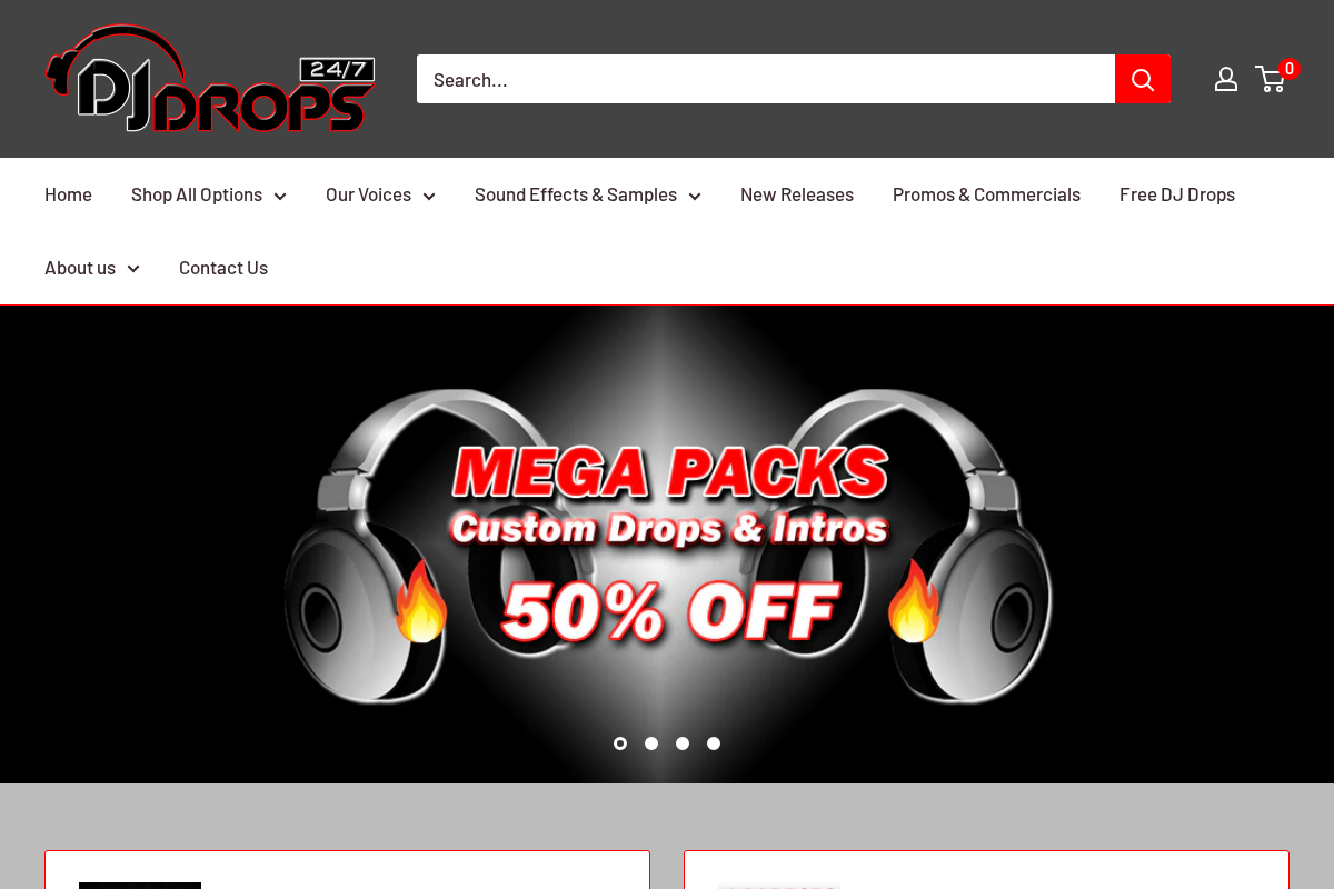 DJ Drops 24/7 homepage screenshot