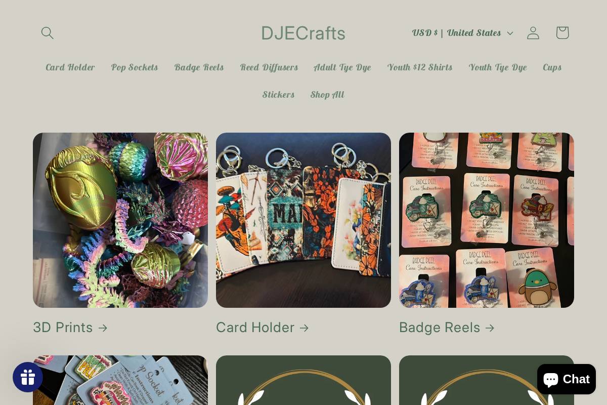 djecrafts.com homepage screenshot