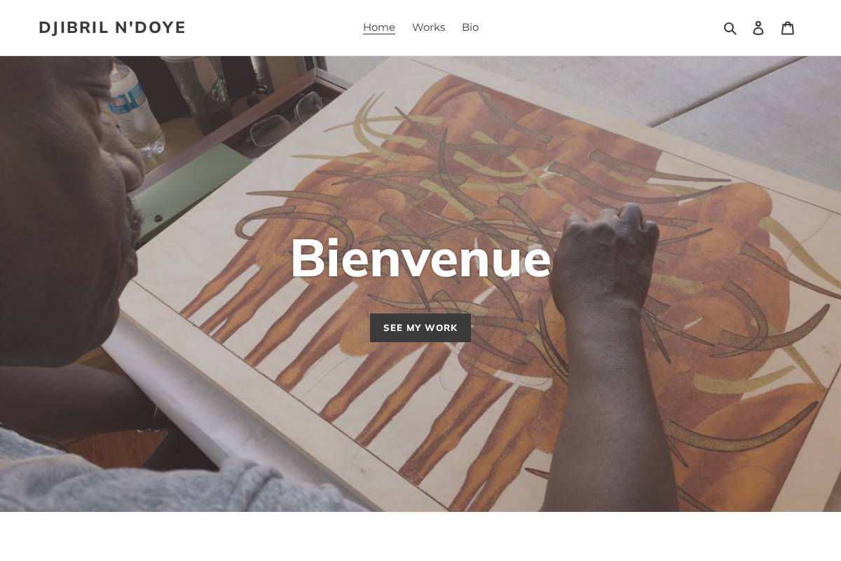 Djibril N'Doye homepage screenshot