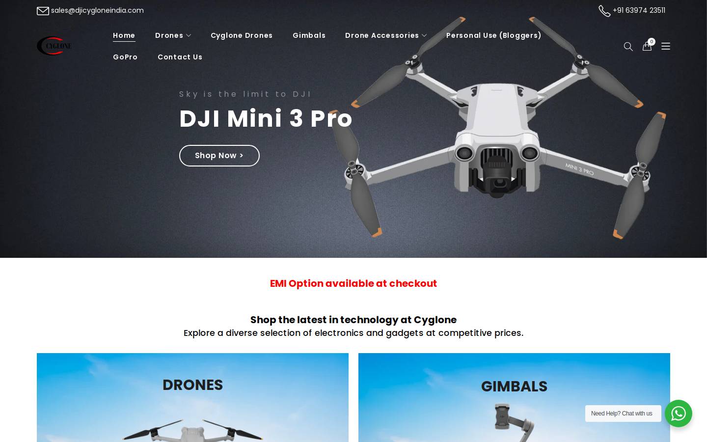 djicygloneindia.com homepage screenshot