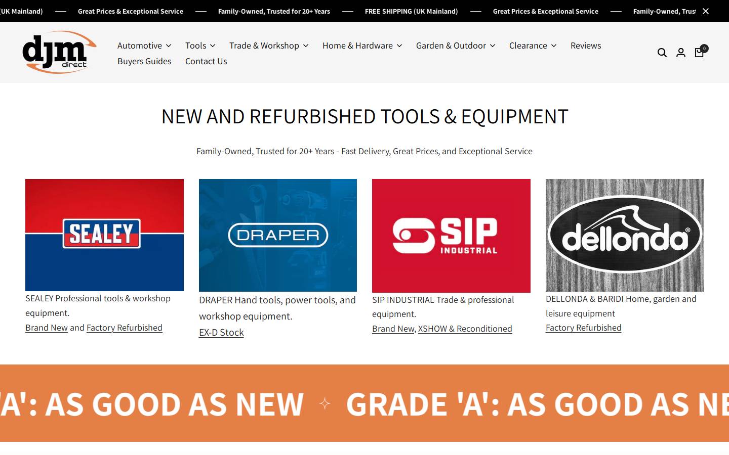 Djmdirect homepage screenshot