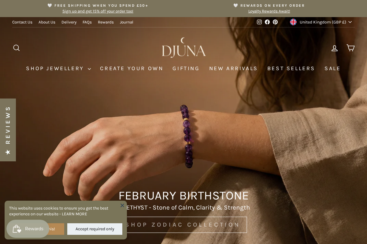 Djuna homepage screenshot