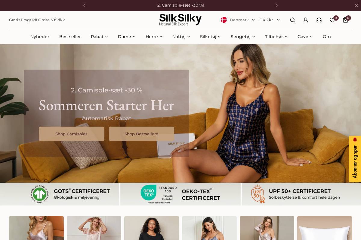 Dk Silksilky homepage screenshot