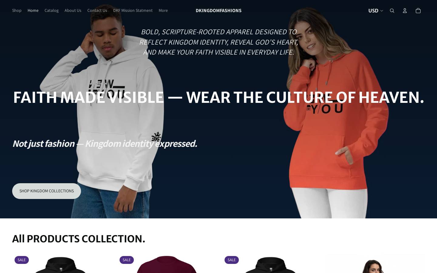dkingdomfashions.com homepage screenshot