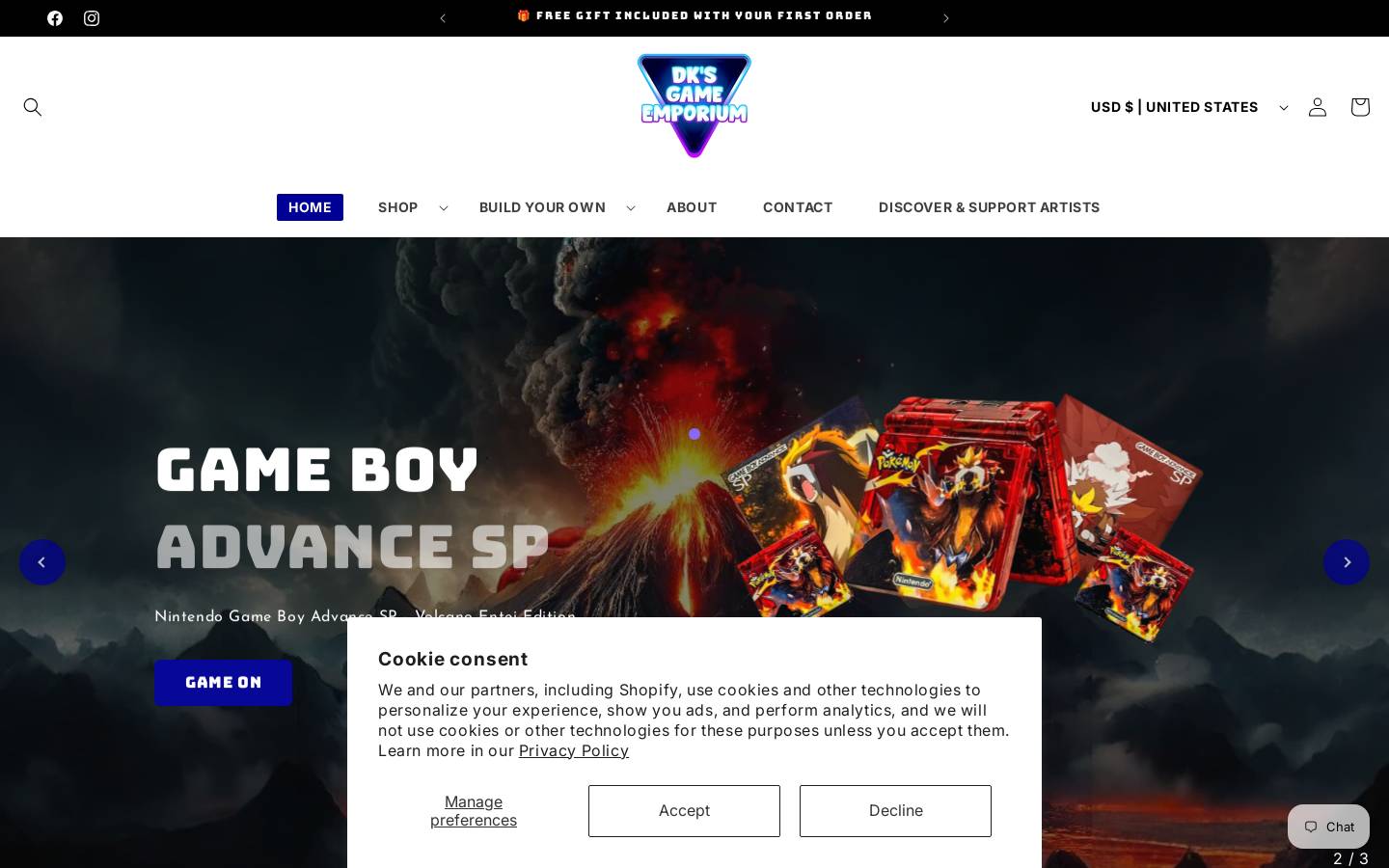 dksgameemporium.com homepage screenshot