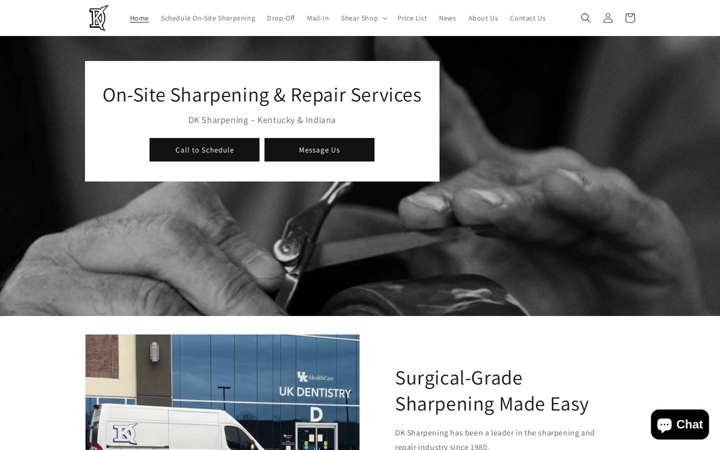dkshears.com homepage screenshot