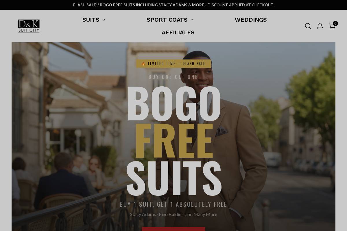dksuitcity.com homepage screenshot