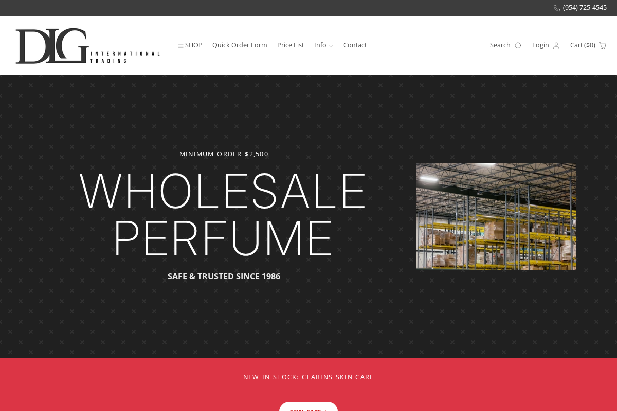 DLG International Trading homepage screenshot