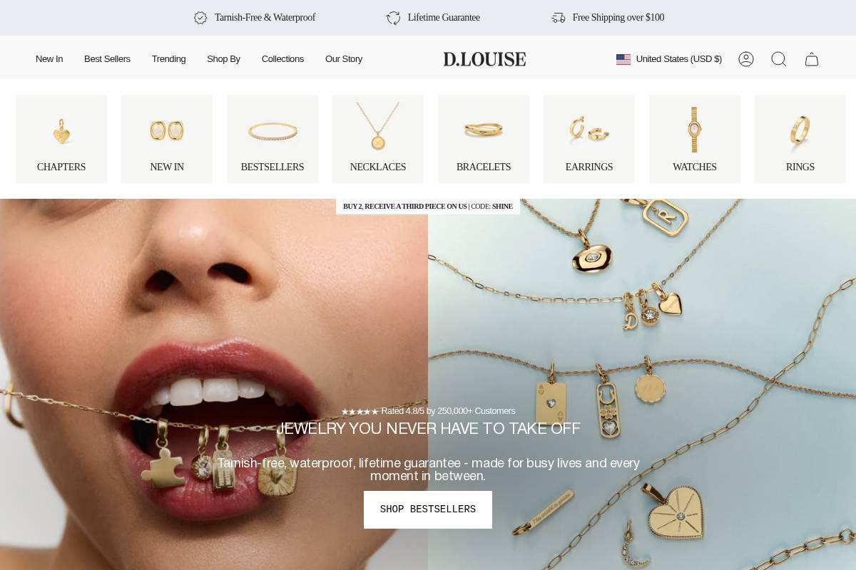 D.LOUISE homepage screenshot