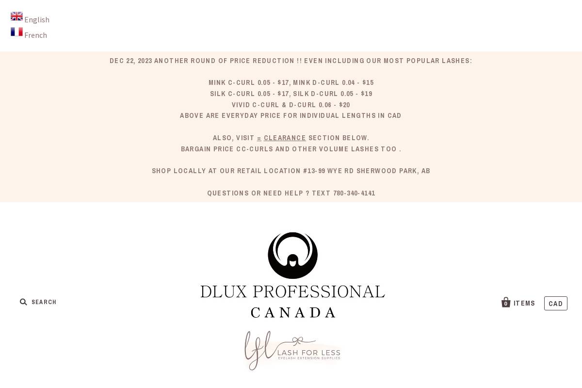 dluxpro.ca homepage screenshot