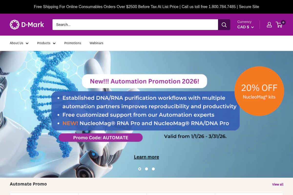 dmarkbio.com homepage screenshot