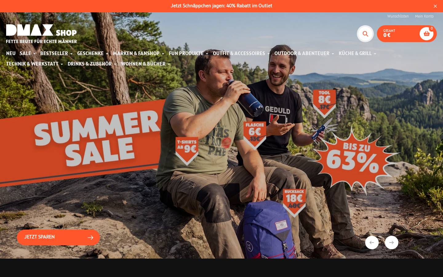 DMAX Shop homepage screenshot