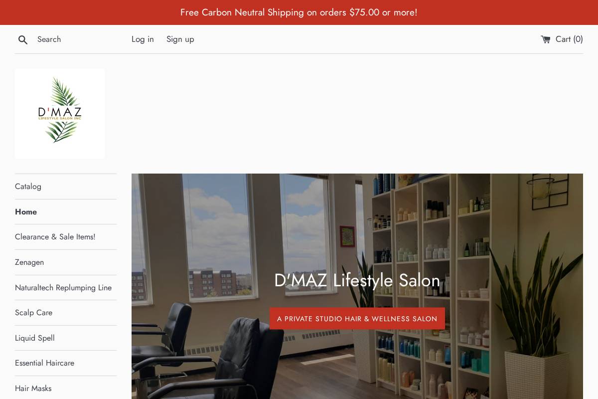 dmazsalonproducts.com homepage screenshot