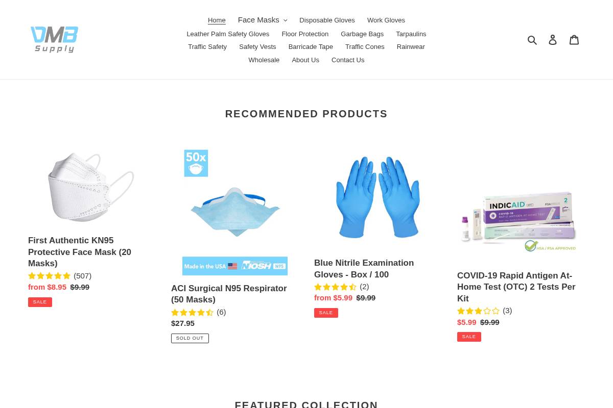 dmbsupply.com homepage screenshot