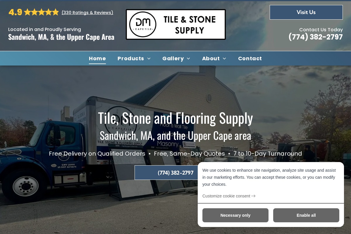 dmcapetile.com homepage screenshot