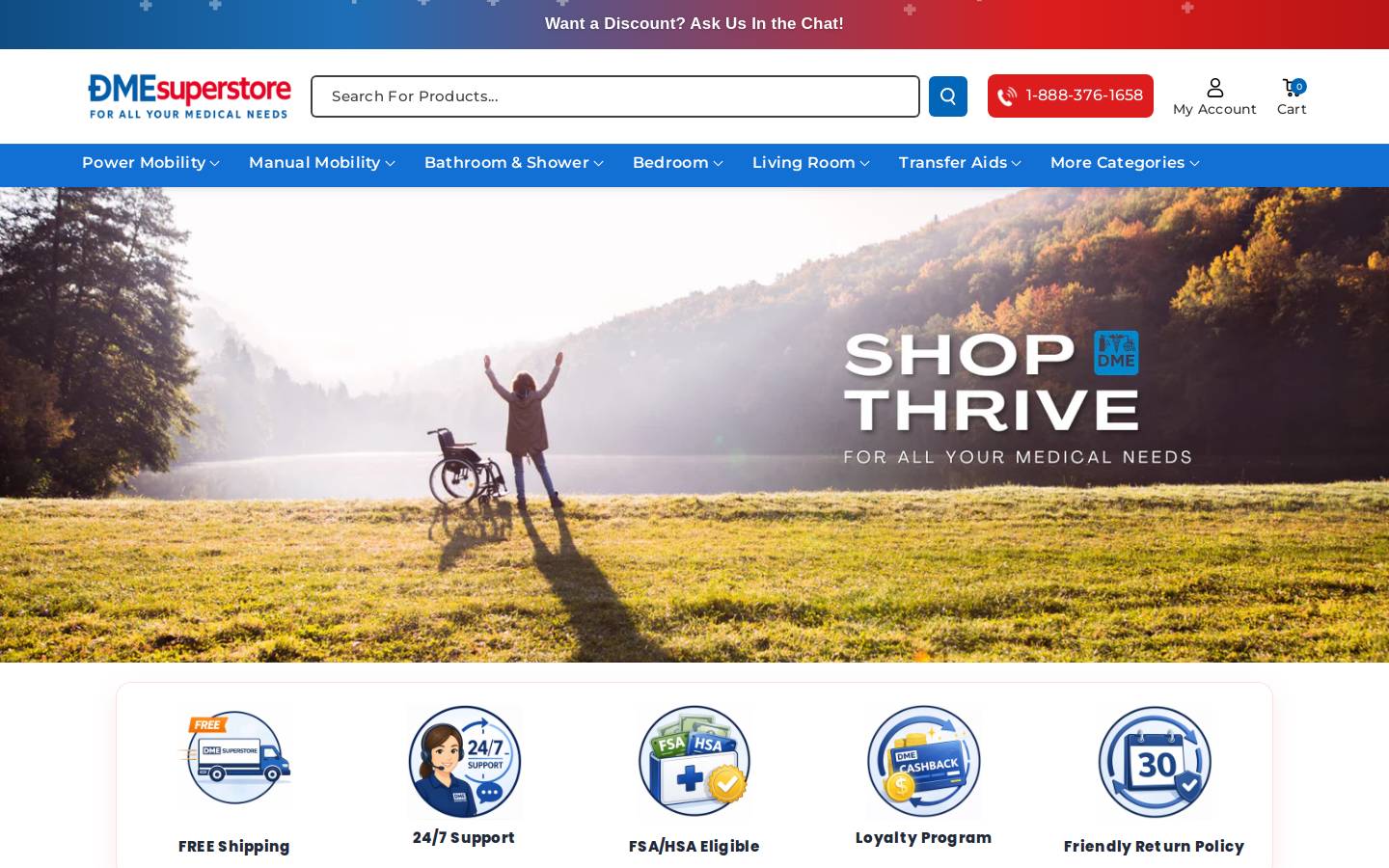 DME Superstore homepage screenshot