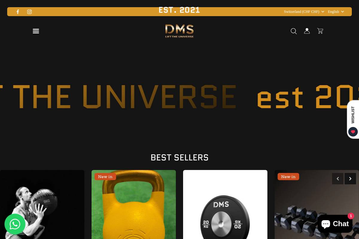 dmsfitnessequipments.com homepage screenshot