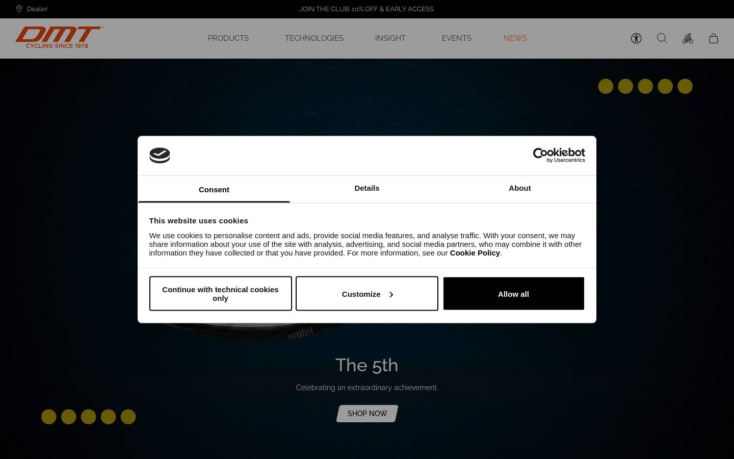Dmtcycling homepage screenshot